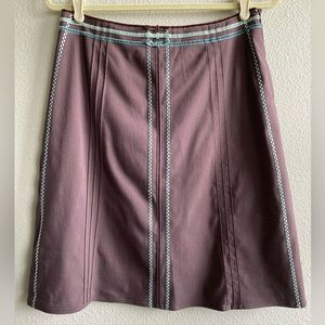 Elevenses Anthropologie Chocolate Brown and Turquoise Skirt